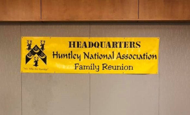 The reunion headquarters sign