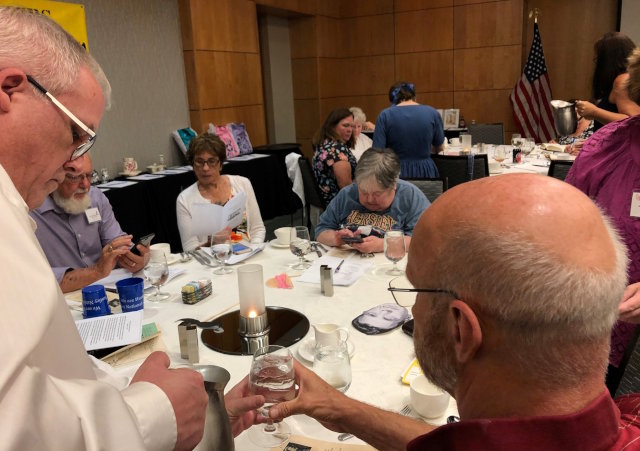 Smartphones come out at the dinner