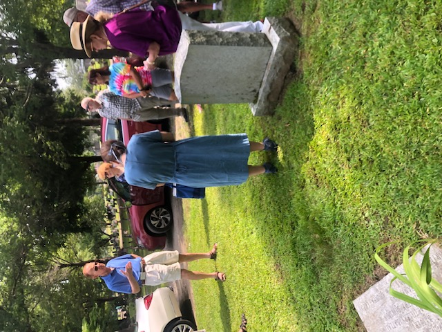 Group chat at the cemetery