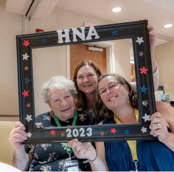 Three women in a frame