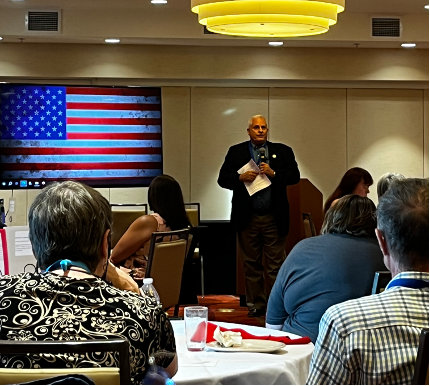 A man giving a speech